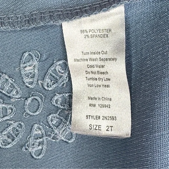 242. btween Blue Ruffle Sleeve Kids Dress 2T - Picture 5 of 5